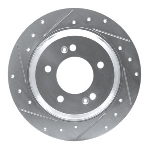 Hyundai SONATA Brake Rotor (1) - Rear Left - R1 Concepts - Drilled & Slotted - Silver - `13-`25